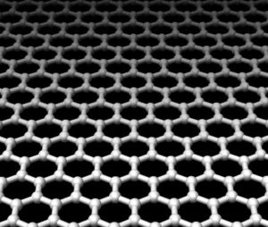 Grafeno: lámina de carbono de un átomo de espesor. Fuente: Wikipedia.