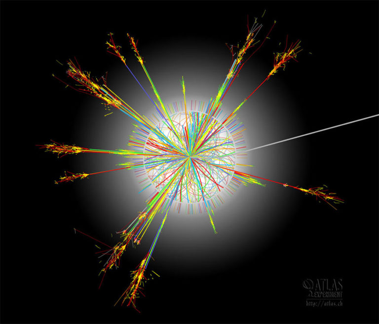 Simulación de la creación de un agujero negro. Fuente: http://atlas.ch